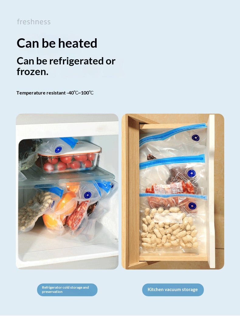 Meal Prep Vacuum Seal Containers - BPA-vrije herbruikbare vacuümvoedselbewaarzakken, vacuümsealzakken voor het