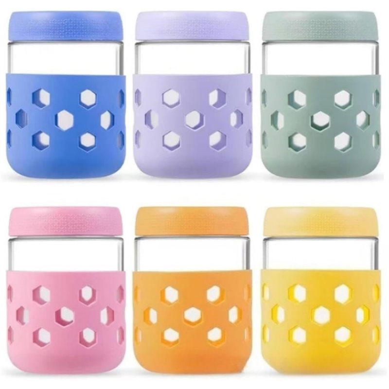 Meal Prep Oatmeal Jars - B08B-Glazen potten met luchtdichte deksels, brede-mondpotten