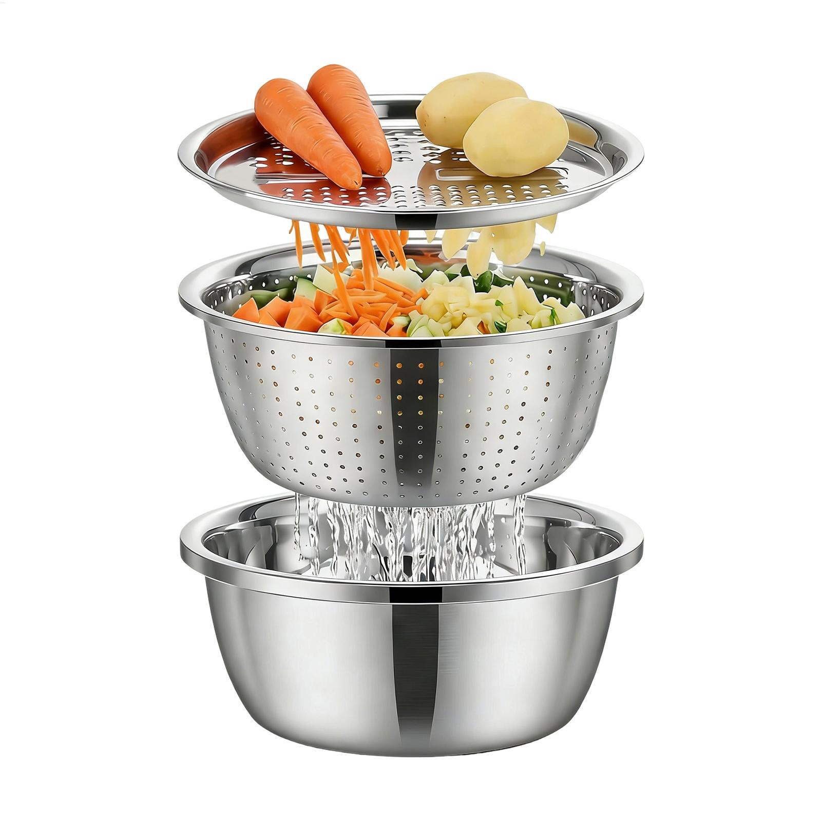 Meal Prep Rice - Roestvrijstalen vergiet, zeefbak 26cm, was- en
