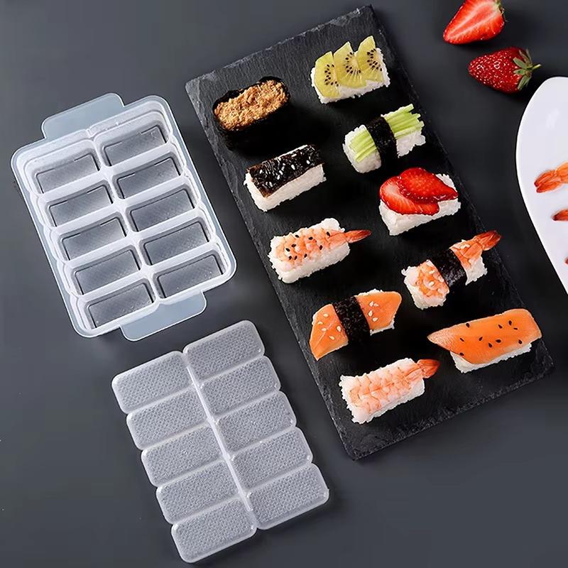 Meal Prep Rice - NIEUWE 10-delige rijstbalvorm Onigiri-pers met deksel,