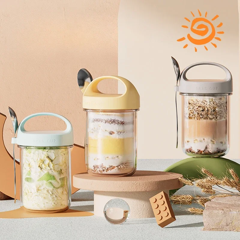 Meal Prep Oatmeal Jars - 420ML Nieuwe Ontbijt Kopjes Havermout Granen