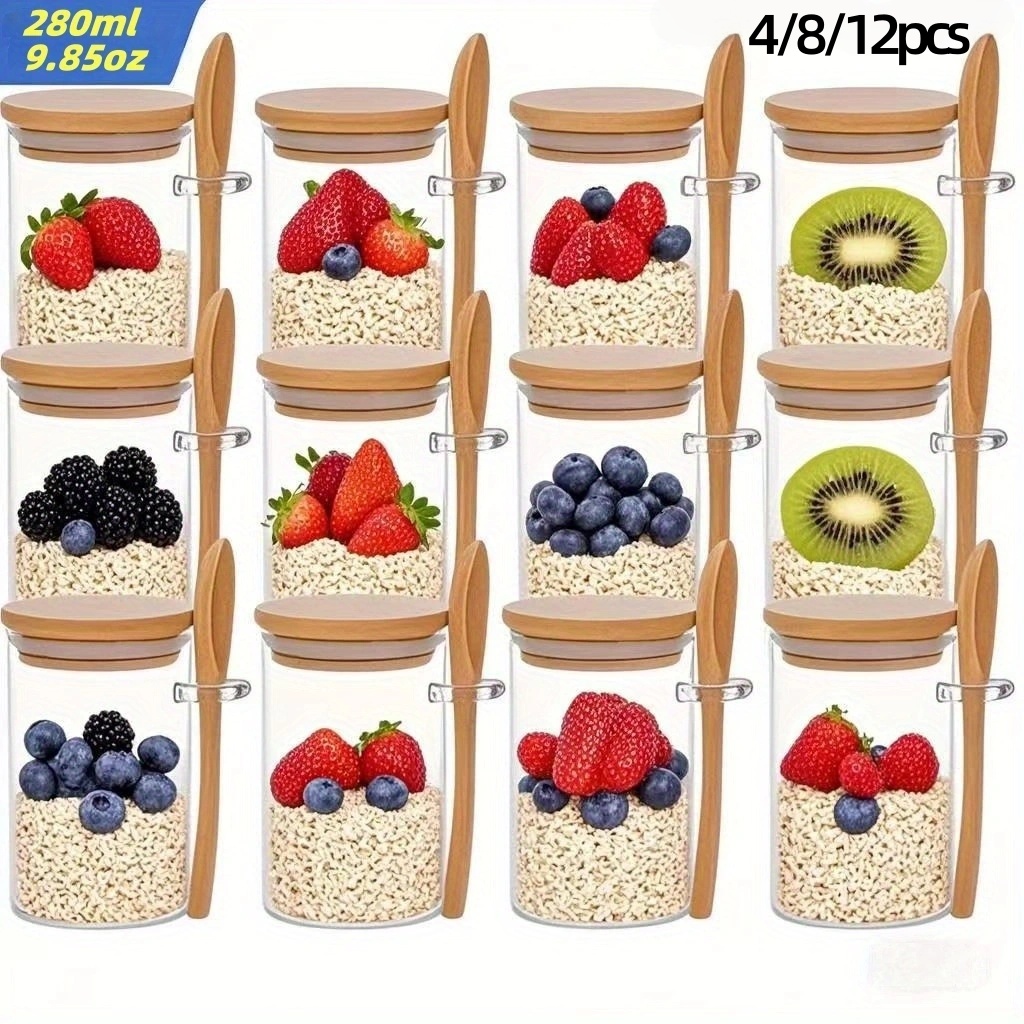 4/8/12 stuks, ontbijtbakjes va - Meal Prep Oatmeal Jars recensie en prijs