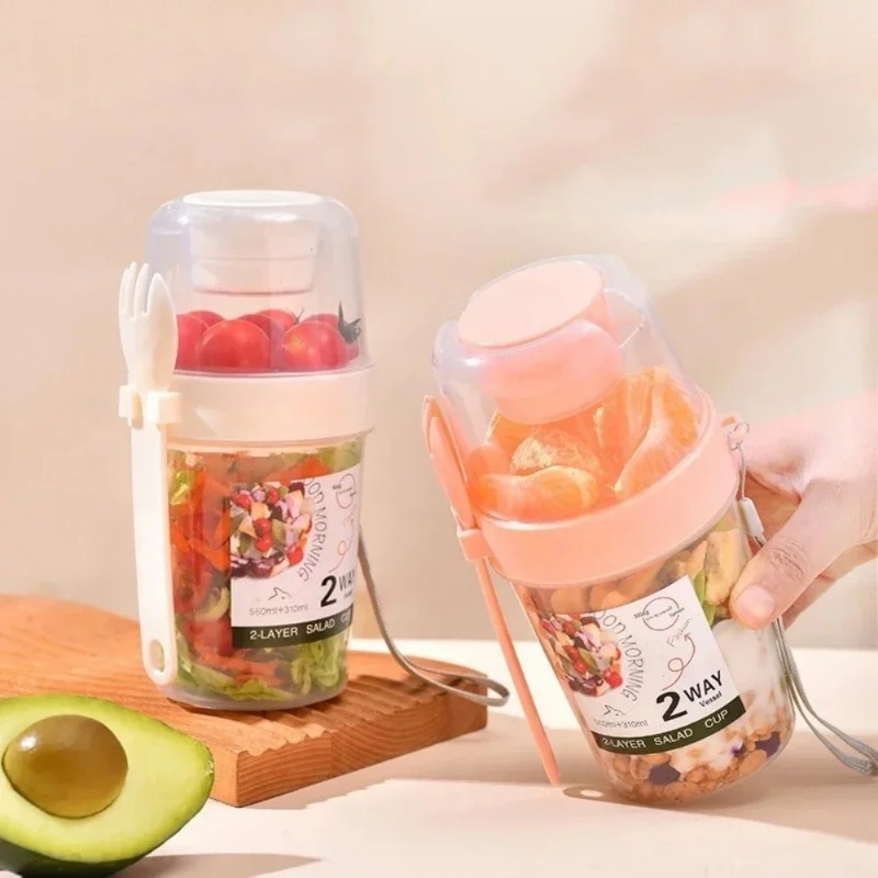 Draagbare saladebeker, ontbijt - Meal Prep Oatmeal Jars recensie en prijs