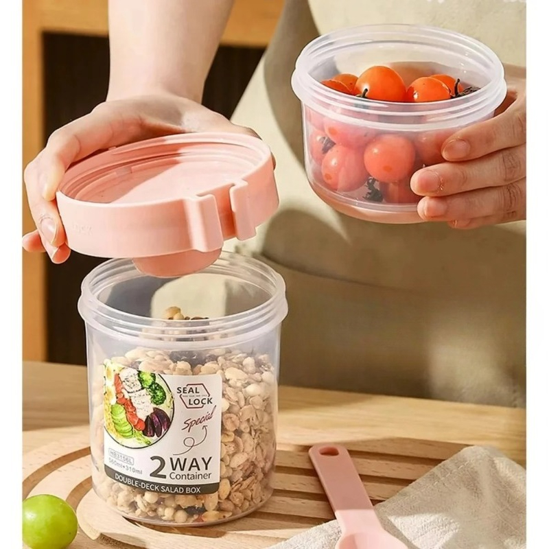 Draagbare saladebeker, ontbijt - Meal Prep Oatmeal Jars recensie en prijs