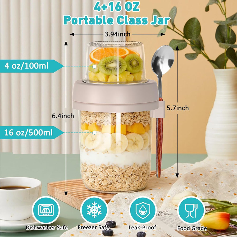 Overnight Oats containers met  - Meal Prep Oatmeal Jars recensie en prijs