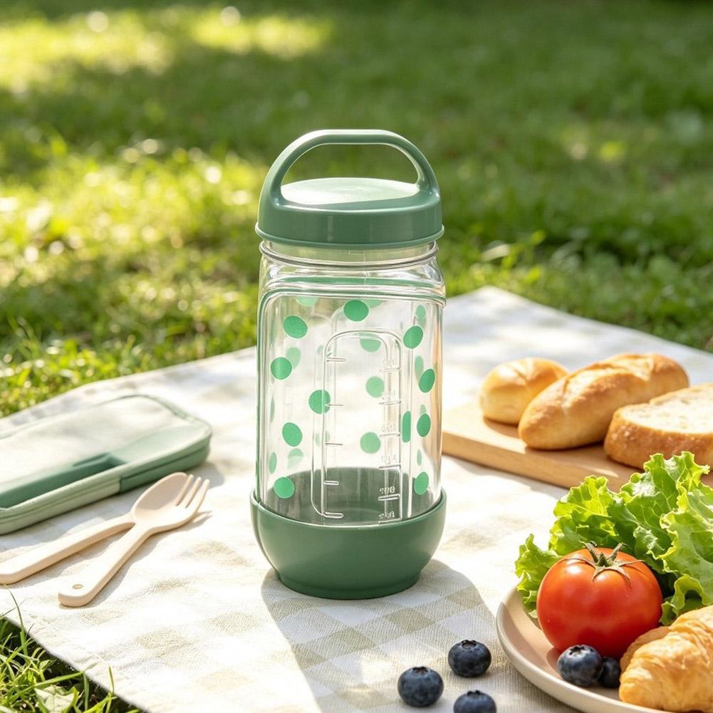 Saladebeker, vork, sauscontain - Meal Prep Jar Salad recensie en prijs