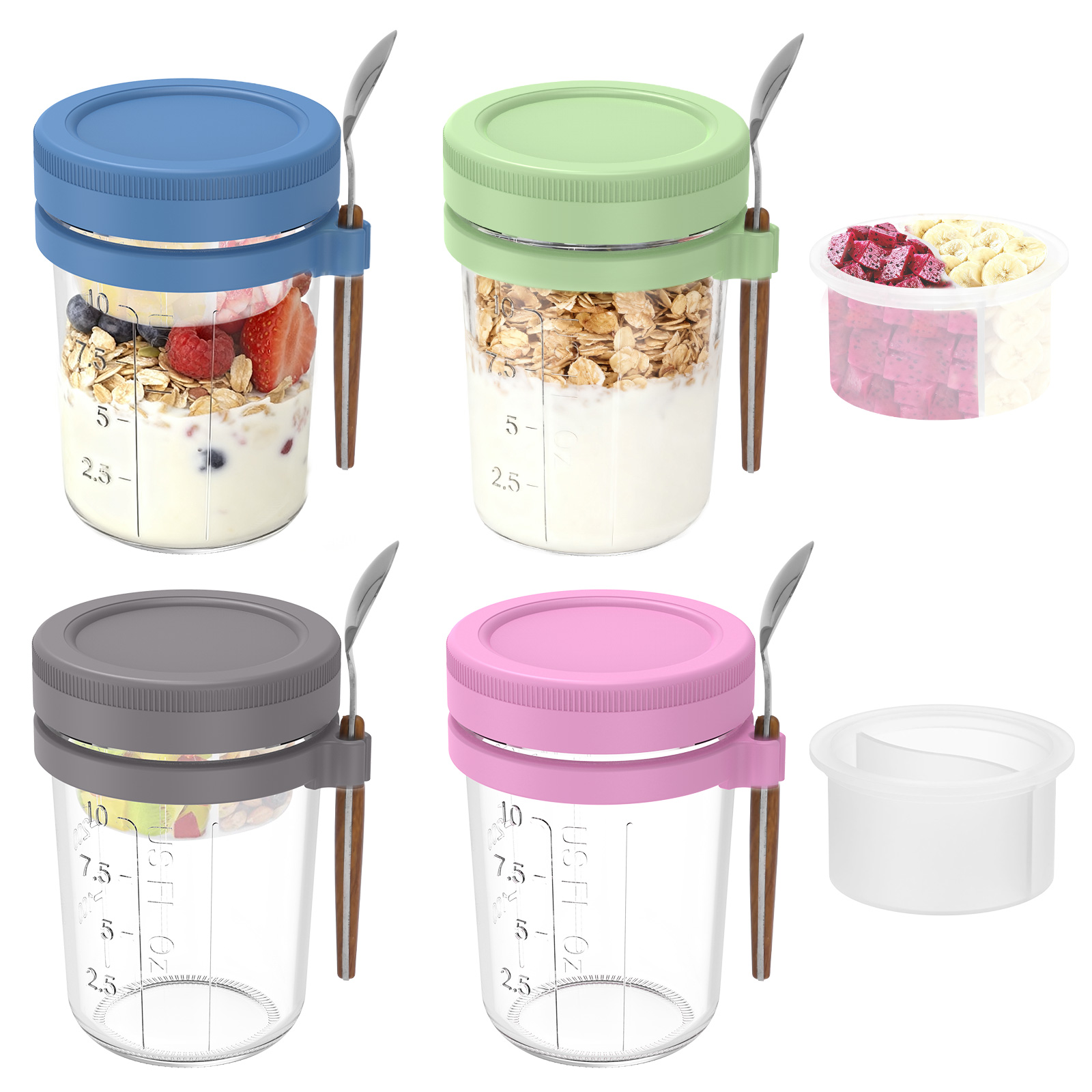 Overnight Havercontainer met d - Meal Prep Oatmeal Jars recensie en prijs