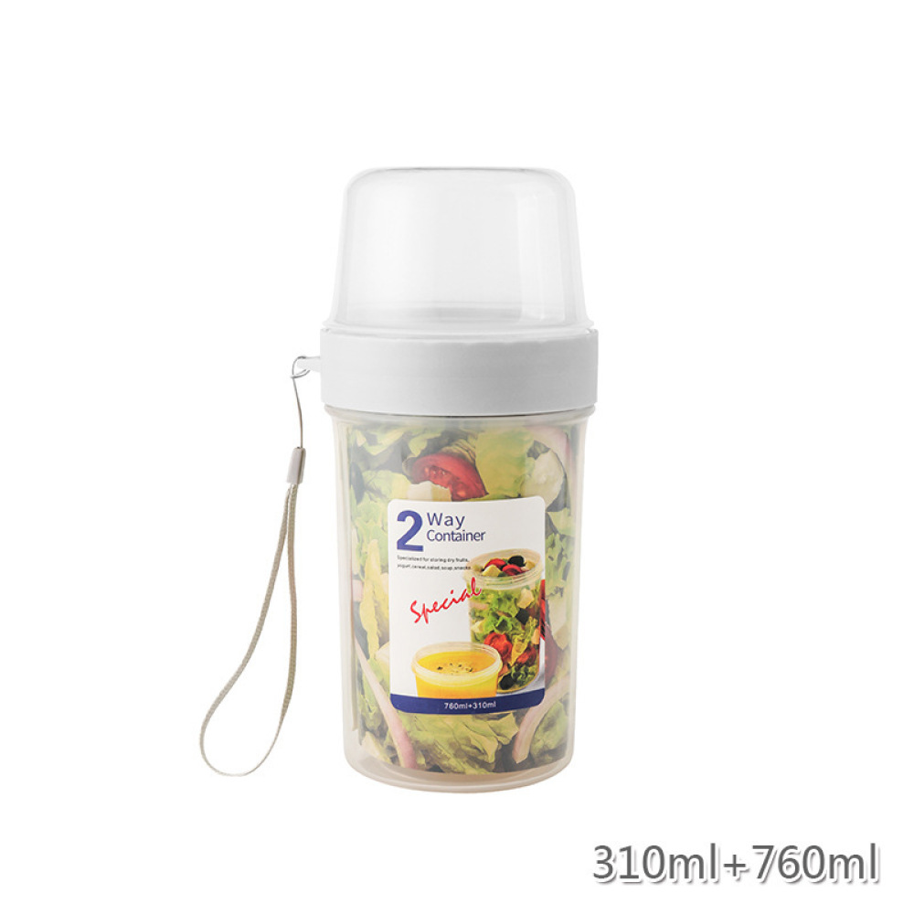 Dubbellaagse lekvrije voedselc - Meal Prep Jar Salad recensie en prijs